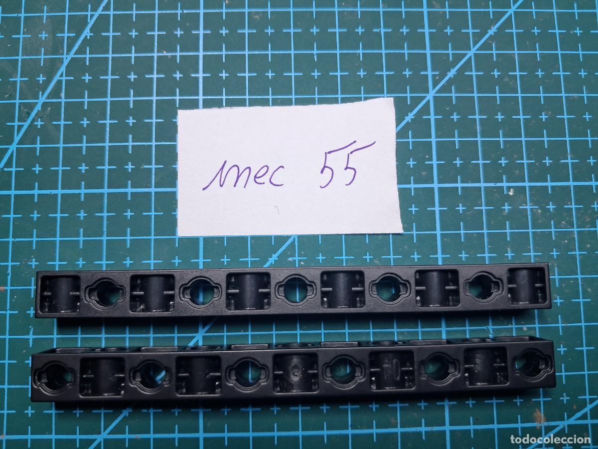 Pi&egrave;ces d&eacute;tach&eacute;es et composants: 2 barras perforadas de 11 agujeros pl&aacute;stico negro (99 mm) - Clementoni - Laboratorio de mec&aacute;nica