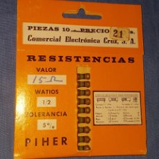Radios antiguas: ANTIGUO PAQUETE DE RESISTENCIAS SIN ABRIR. Lote 170798298
