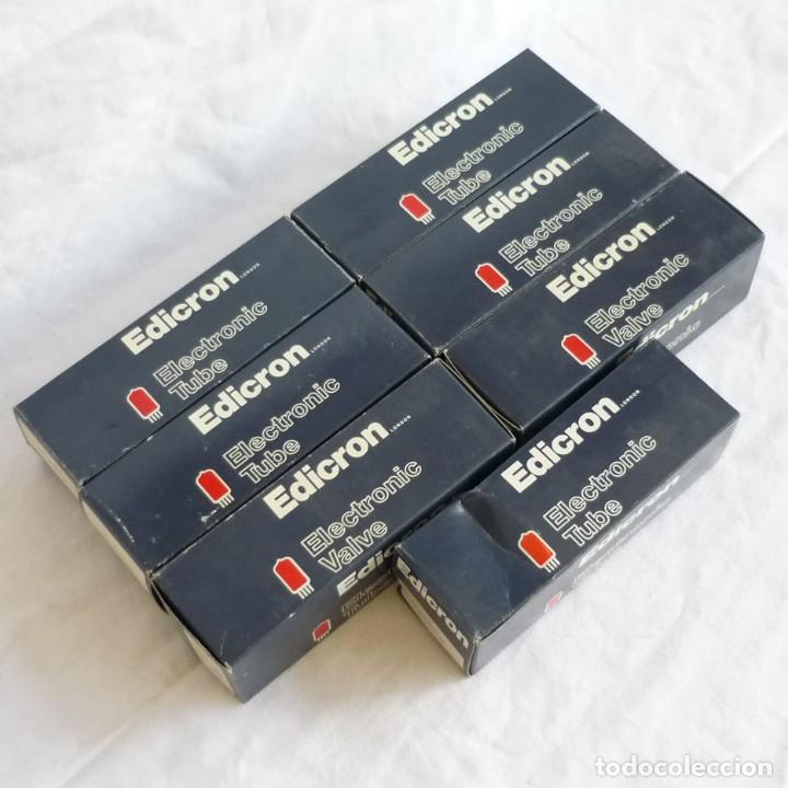 Radios antiguas: 7 v&aacute;lvulas de vac&iacute;o Edicron en caja PY500A - Foto 1