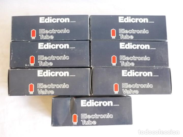 Radios antiguas: 7 v&aacute;lvulas de vac&iacute;o Edicron en caja PY500A - Foto 2