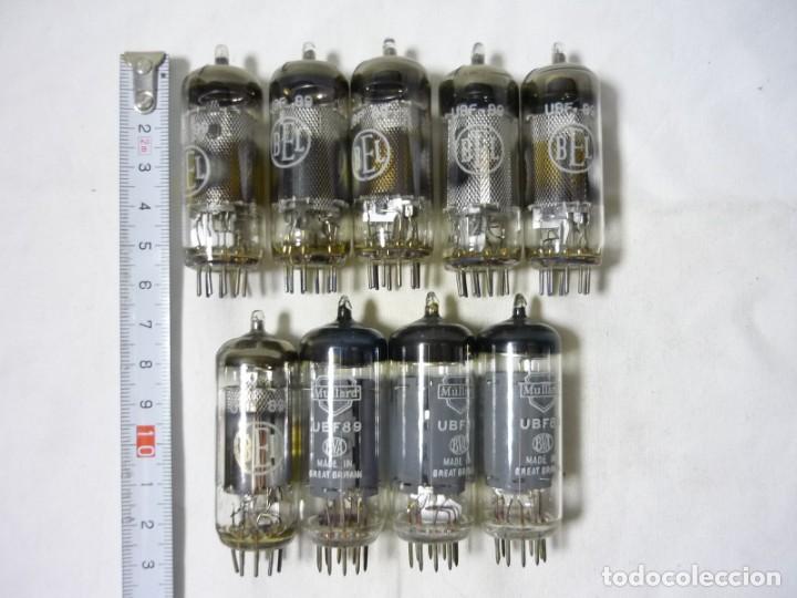 Radios antiguas: 9 v&aacute;lvulas de vac&iacute;o Mullard, BEL, UBF89 - Foto 2