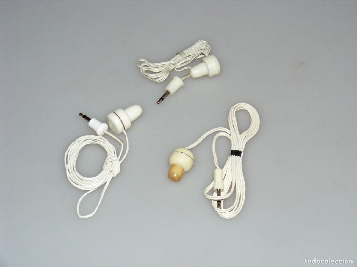 3 ANTIGUOS AURICULARES MONO PINGANILLOS A OS 70 JACK MONO 2.5 MMS N.O.S