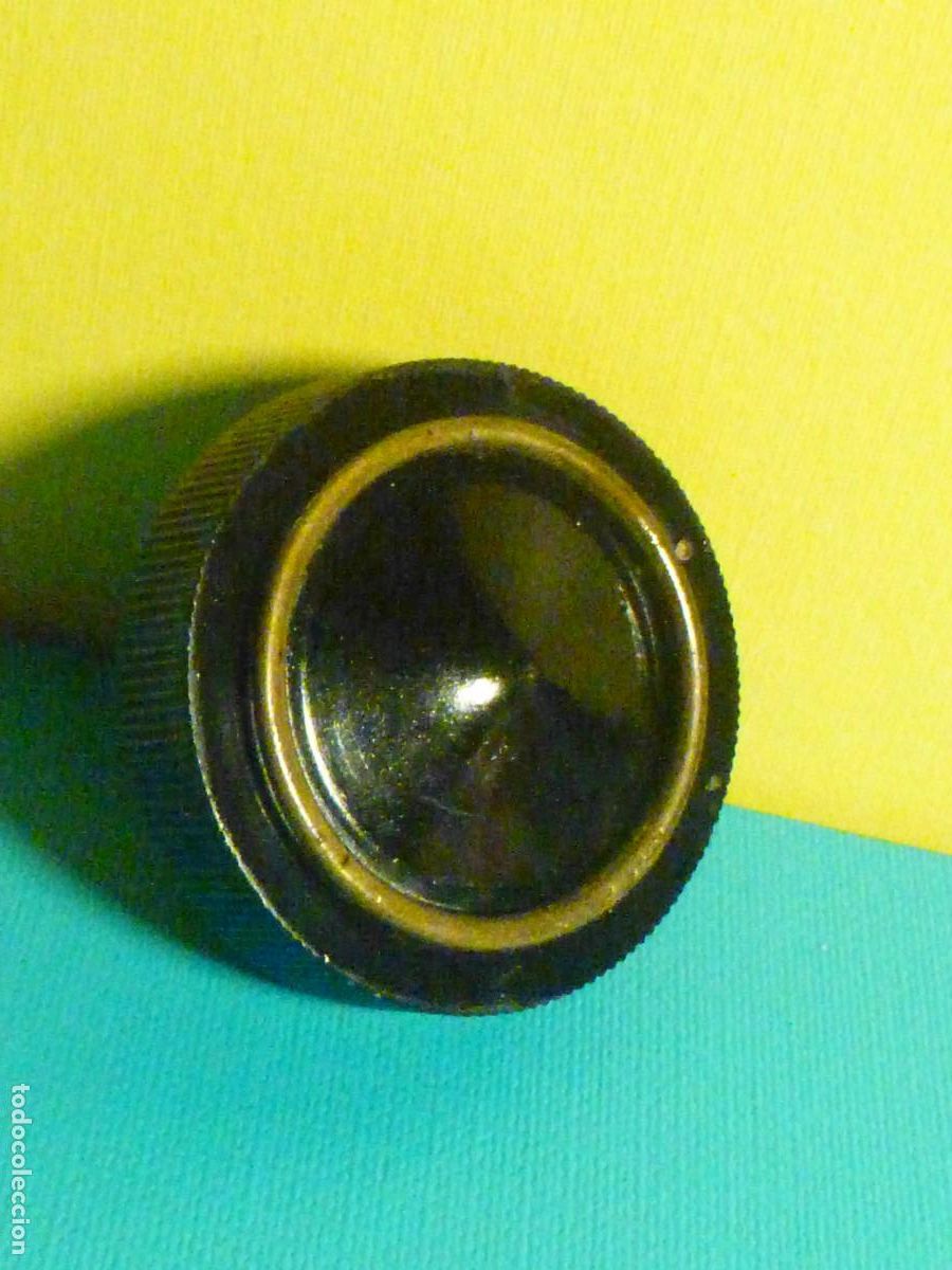 Radios antiguas: Boton Mando Baquelita, Manejo Radio a V&aacute;lvulas N.O.S - 37 mm de di&aacute;metro x 2,2 cm Largo incluido eje