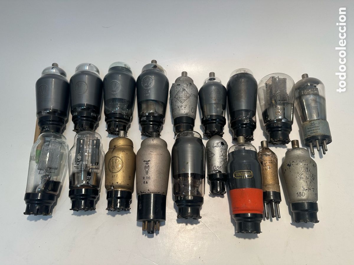 Radios antiguas: LOTE DE 18 LAMPARAS VALVULAS ANTIGUAS RADIO.DIFERENTES MODELOS.