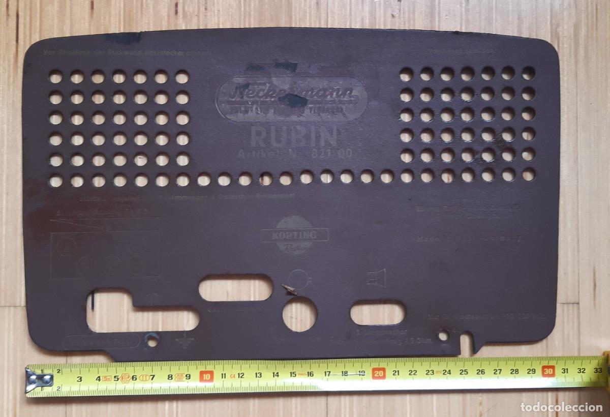 Radios antiguas: Radio Neckermann-Rubin. Alemania. A&ntilde;os 50. Tapa traseraTapa