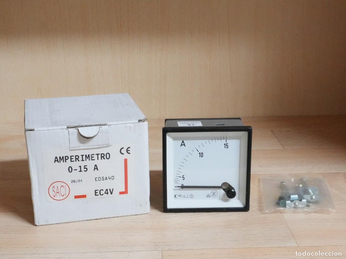 Radios Anciennes: AMPER&Iacute;METRO DE PANEL NUEVO DE 15A - MARCA SACI - TIPO EC4V