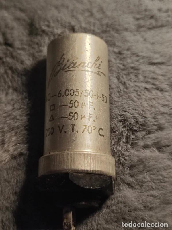 Radios antiguas: condensador electrol&iacute;tico multisecci&oacute;n Bianchi