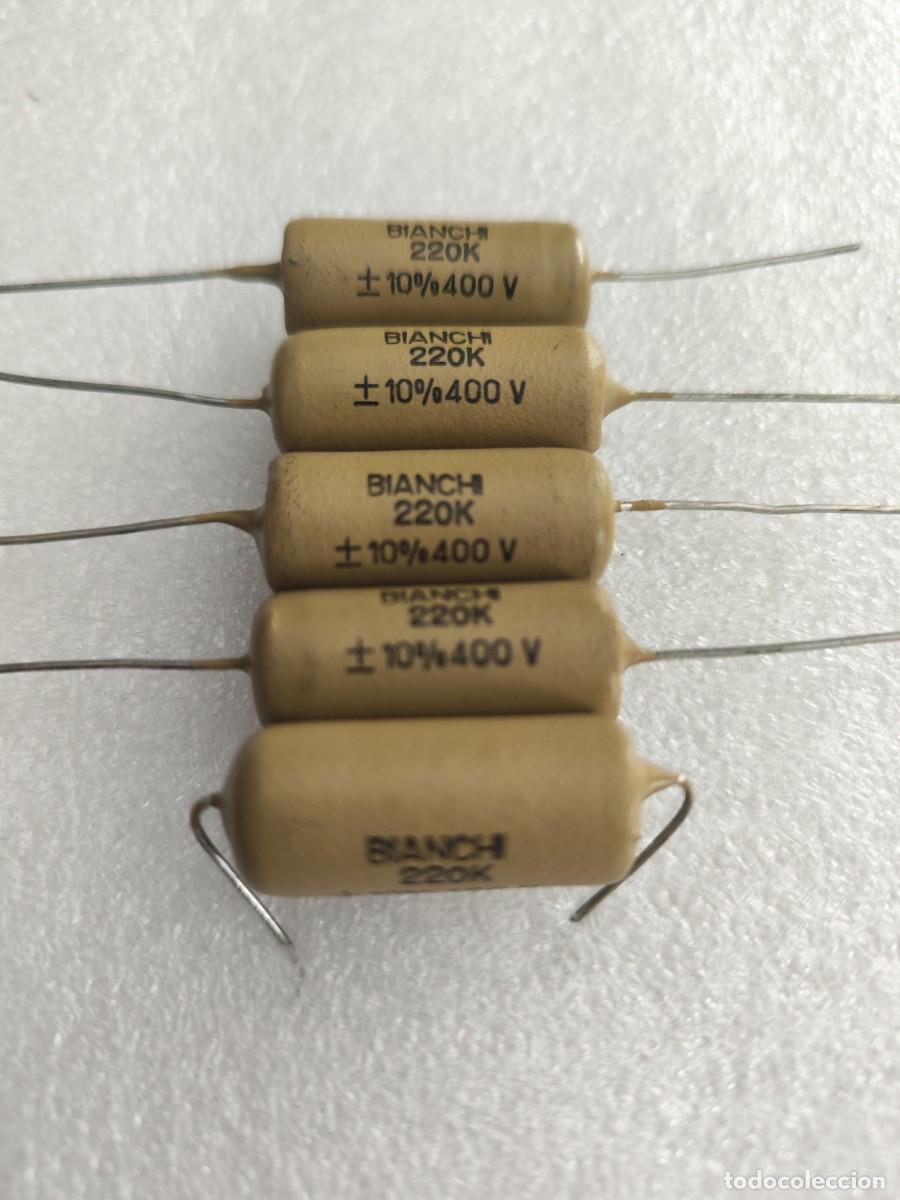 Radios antiguas: Capacitores Bianchi Mullard 220K (0.22uF) 400V 10% NOS Vintage
