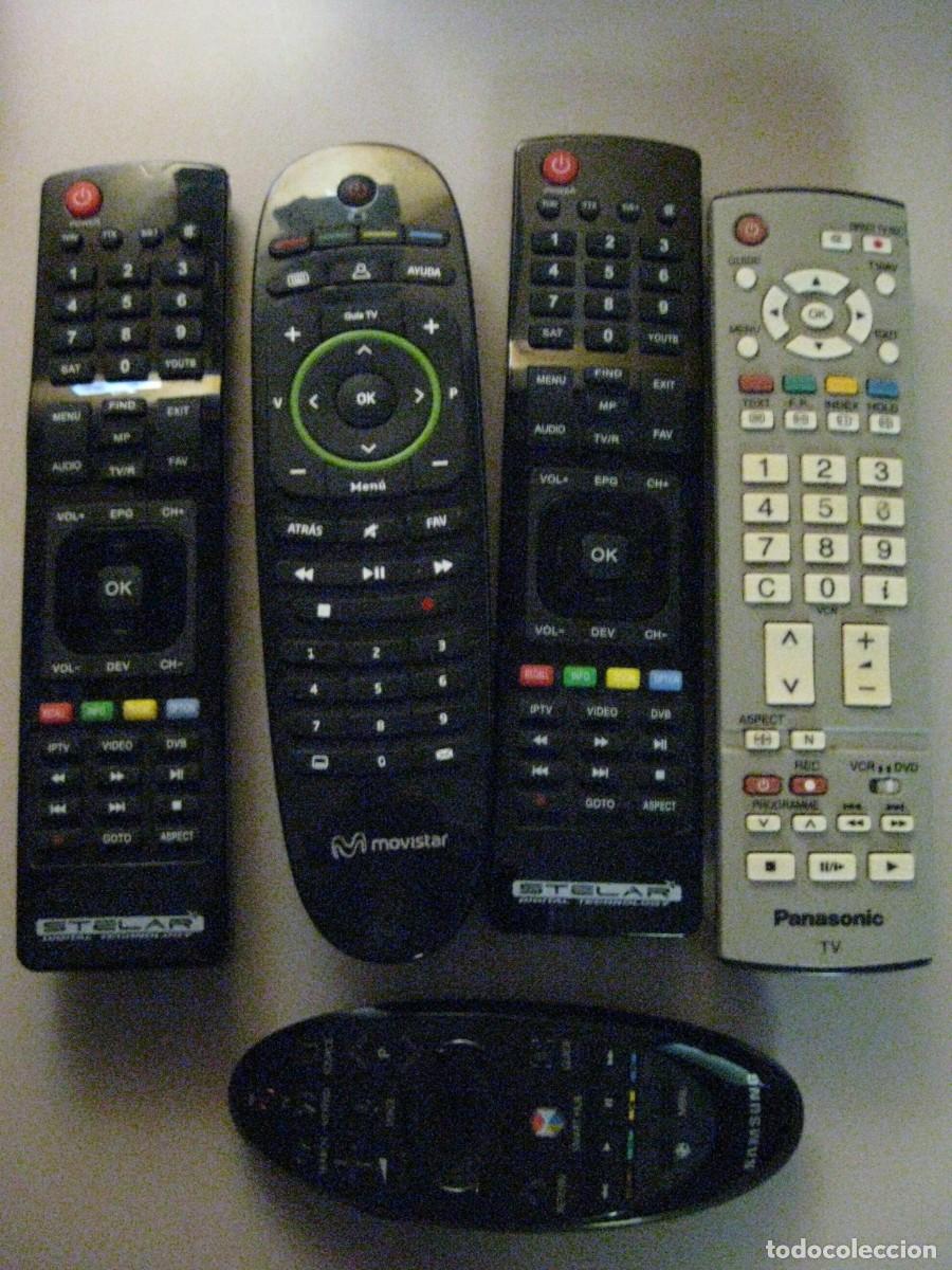 Radios antiguas: 5 MANDOS TV VARIADOS - SAMSUNG/MOVISTAR/PANASONIC/STELAR