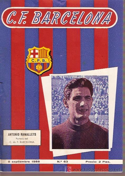 Sammelleidenschaft Sport: PROGRAMA PARTIDO C.F. BARCELONA  CLUB AT. OSASUNA 08-09-1956