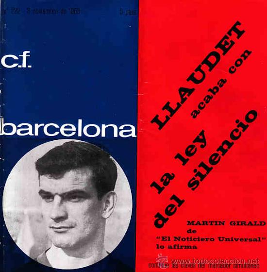 Sammelleidenschaft Sport: REVISTA C.F.BARCELONA N&ordm;  222  PARTIDO CONTRA ELSEVILLA C.F...