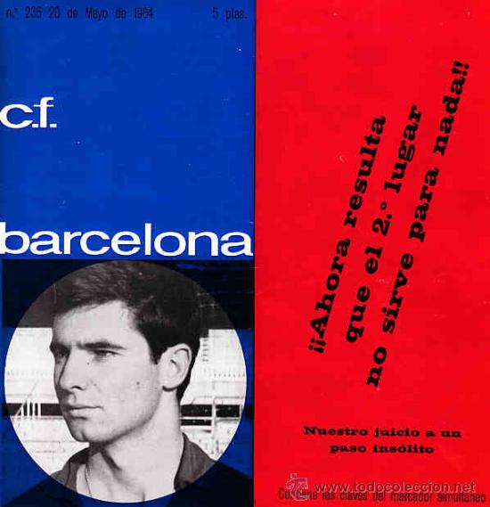 Sammelleidenschaft Sport: REVISTA C.F.BARCELONA N&ordm;  236  PARTIDO CONTRA EL CORDOBA F.C. COPA DEL REY