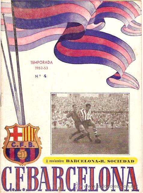 Sammelleidenschaft Sport: PROGRAMA OFICIAL PARTIDO C.F. BARCELONA R. SANTANDER 1952