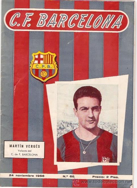 Collectionnisme sportif: PROGRAMA OFICIAL PARTIDO C.F. BARCELONA CELTA 24-11-56