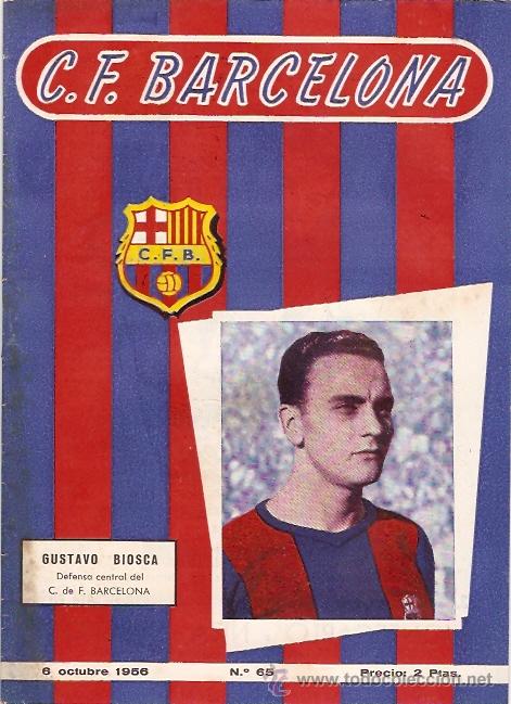 Collectionnisme sportif: PROGRAMA OFICIAL PARTIDO C.F. BARCELONA DEPORTIVO 6-10-56