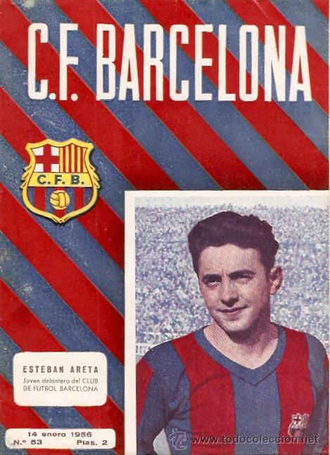 Collectionnisme sportif: PROGRAMA OFICIAL PARTIDO C.F. BARCELONA REAL SOCIEDAD 14-1-56