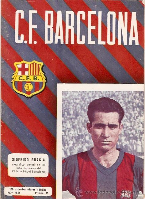 Collectionnisme sportif: PROGRAMA OFICIAL PARTIDO C.F. BARCELONA VALENCIA 19-11-55