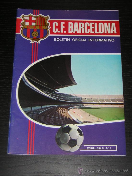 Sports collectibles: CLUB FUTBOL BARCELONA - BAR&Ccedil;A - BOLETIN OFICIAL INFORMATIVO - N&ordm; 4 - MARZO 1971