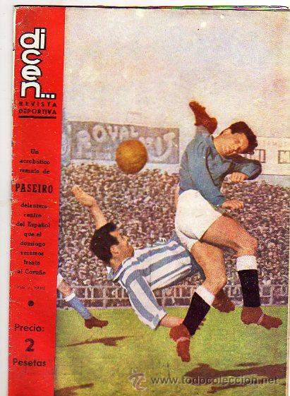 Sammelleidenschaft Sport: Dicen. Revista deportiva. A&ntilde;o IV n&ordm; 166. 3 de diciembre 55. Espa&ntilde;ol coru&ntilde;a. Futbol.