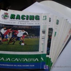 Coleccionismo deportivo: 13 PROGRAMAS DE PARTIDO FUTBOL DEL RACING DE SANTANDER AÑOS 90 - 1ª Y 2ª DIVISIÓN. Lote 28450219
