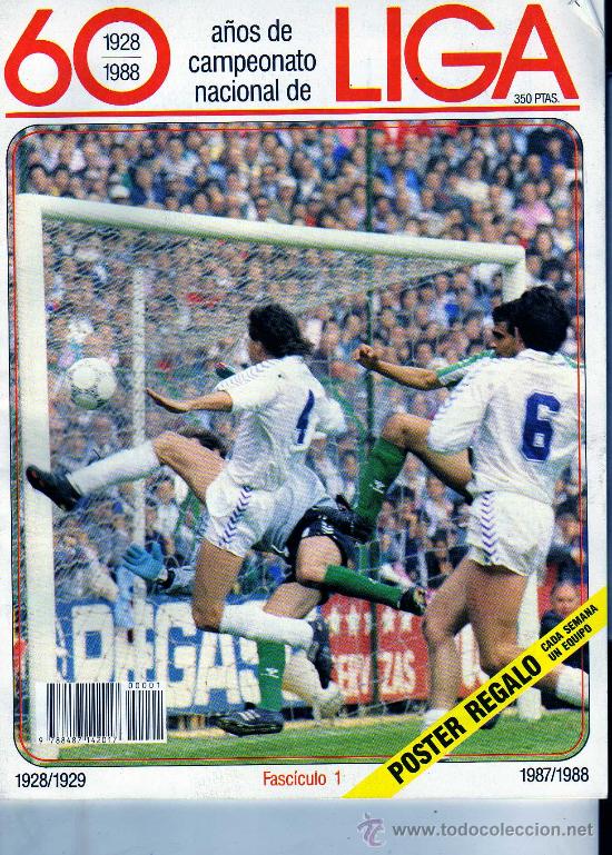 Sammelleidenschaft Sport: Revista Futbol. 60 a&ntilde;os liga. Poster del Real Madrid. 1928/1929.