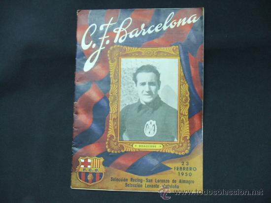 Colecionismo desportivo: BOLETIN - C.F. BARCELONA - 23 FEBRERO 1950 - PORTADA EIZAGUIRRE -