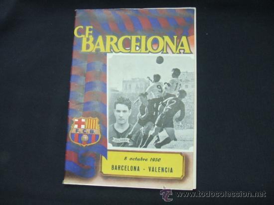 Sports collectibles: BOLETIN - C.F. BARCELONA - 8 OCTUBRE 1950 - BARCELONA - VALENCIA - PORTADA SEGARRA