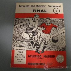 Coleccionismo deportivo: ATLETICO MADRID PROGRAMA ORIGINAL MATCH PROGRAMME FINAL RECOPA 1962 FIORENTINA