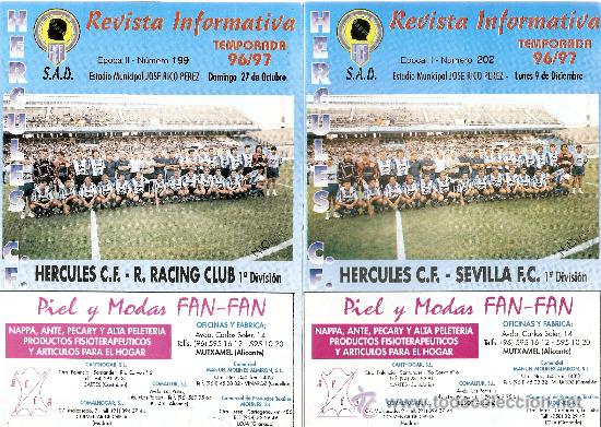 Coleccionismo deportivo: LOTE 2 REVISTAS HERCULES CF TEMPORADA 1996-97