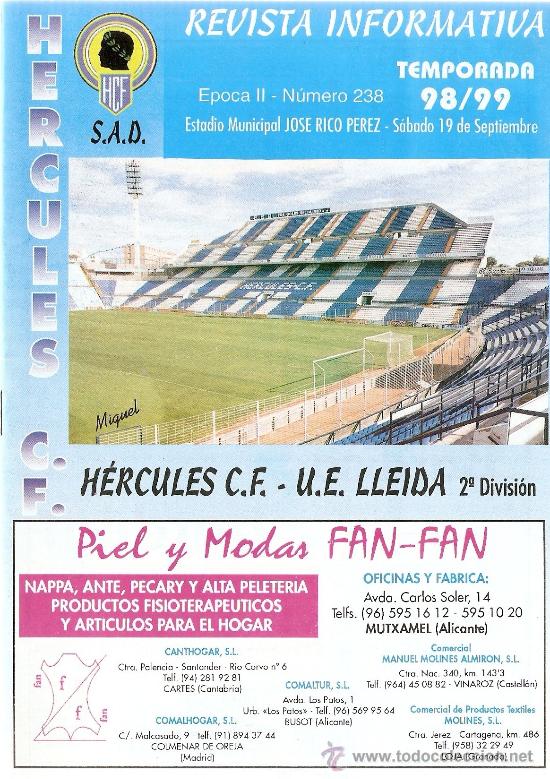 Sammelleidenschaft Sport: REVISTA HERCULES TEMPORADA 1998-99