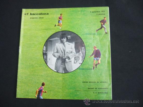 Collezionismo sportivo: PROGRAMA OFICIAL C.F. BARCELONA - PORTADA: SOTIL - BARCELONA - RACING DE SANTANDER