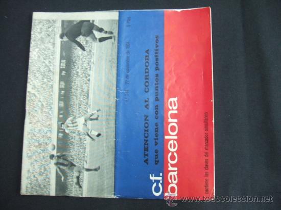 Sports collectibles: BOLETIN C.F. BARCELONA - PORTADA KOCSIS  - BARCELONA - CORDOBA  - 22 NOVIEMBRE 1964