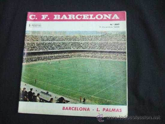 Sports collectibles: PROGRAMA OFICIAL C.F. BARCELONA - 11 DICIEMBRE 1966 - BARCELONA - LAS PALMAS