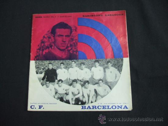 Coleccionismo deportivo: PROGRAMA OFICIAL C.F. BARCELONA - 14 NOVIEMBRE 1965 - BARCELONA - ZARAGOZA