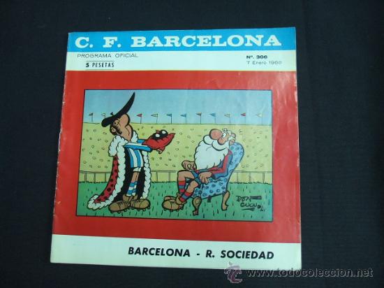 Coleccionismo deportivo: PROGRAMA OFICIAL C.F. BARCELONA - 7 ENERO 1968 - BARCELONA - R. SOCIEDAD