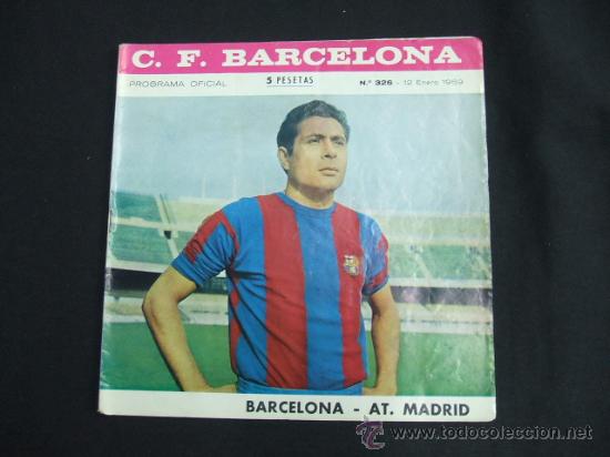 Coleccionismo deportivo: PROGRAMA OFICIAL C.F. BARCELONA -  12 ENERO 1969 - BARCELONA - AT. MADRID