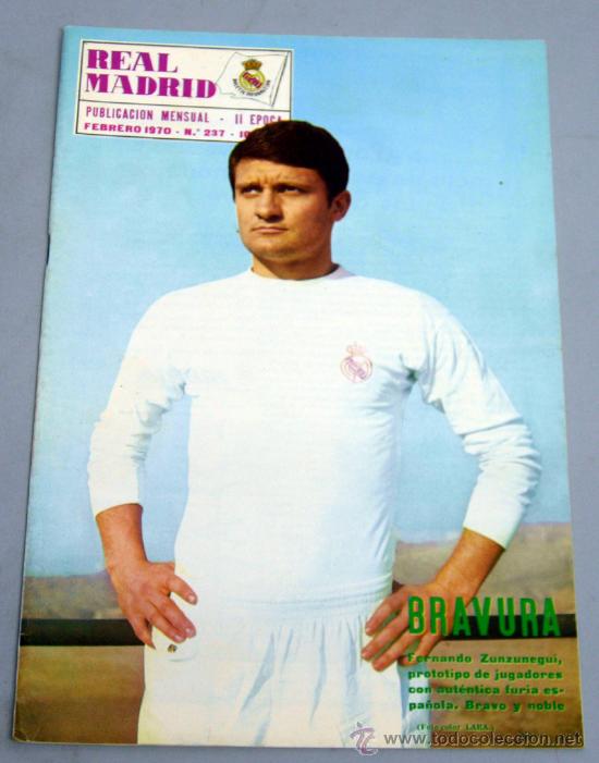 Collezionismo sportivo: Revista Real Madrid N&ordm; 237 Febrero 1970 Fernando Zunzunegui Bravura Real Madrid baloncesto