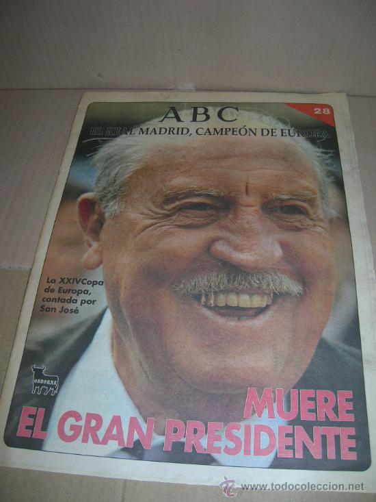 Coleccionismo deportivo: ABC. N&ordm; 28: El Real Madrid, campeon de Europa. La XXIV Copa de Europa, contada por San Jos&eacute;..