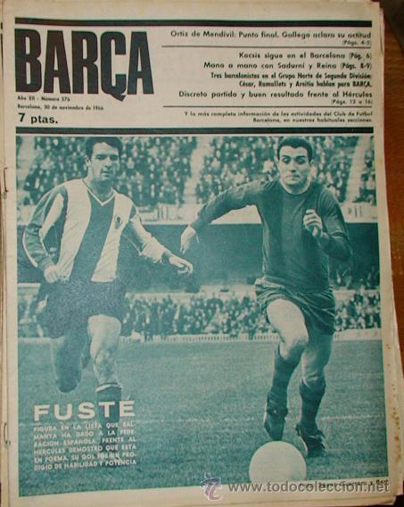 Sammelleidenschaft Sport: REVISTA BAR&Ccedil;A A&Ntilde;O XII N&ordm; 576 A&Ntilde;O 1966 FUSTE  FRENTE EL HERCULES