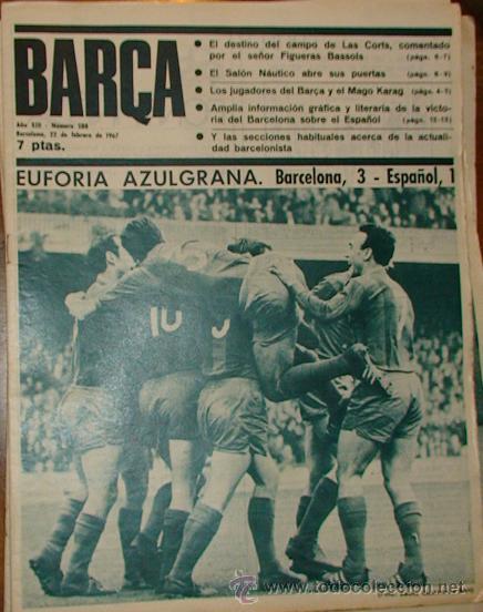 Sammelleidenschaft Sport: REVISTA BAR&Ccedil;A A&Ntilde;O XIII N&ordm; 588 A&Ntilde;O 1967 BARCELONA 3 ESPA&Ntilde;OL 1 DERBY