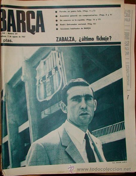 Sammelleidenschaft Sport: REVISTA BAR&Ccedil;A A&Ntilde;O XIII N&ordm; 611 A&Ntilde;O 1967 ZABALZA ULTIMO FICHAJE