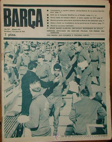 Sports collectibles: REVISTA BAR&Ccedil;A A&Ntilde;O XIV N&ordm; 633 A&Ntilde;O 1968 REINA FUSTE KOCSIS HABLA HUNGARO ALBERT VISITA REAL SOCIEDAD