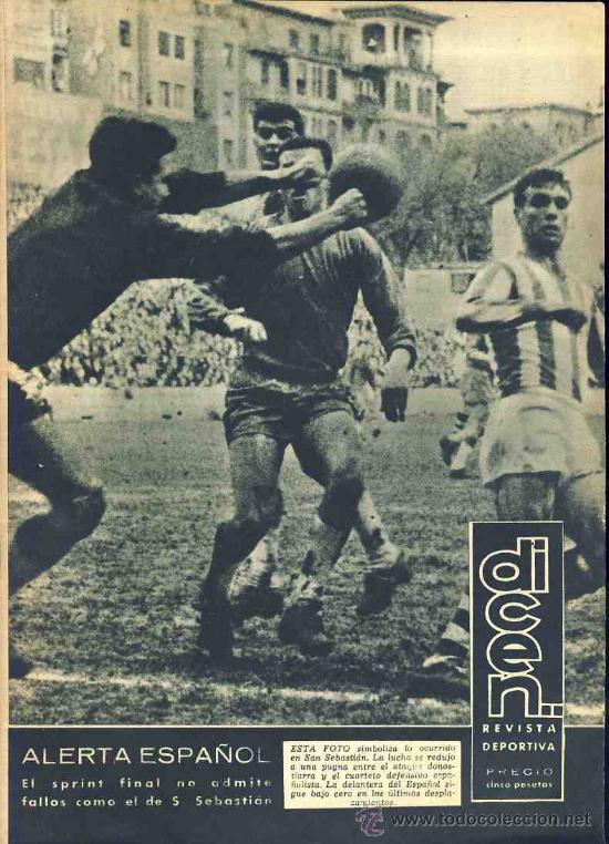 Coleccionismo deportivo: Revista DICEN num.531: Futbol, partido REAL SOCIEDAD contra REIAL CLUB ESPORTIU ESPANYOL