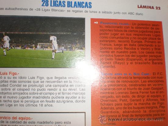 Coleccionismo deportivo: LIGAS BLANCAS,AUTOADHESIVAS,REAL MADRID