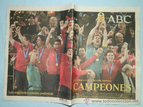 Coleccionismo deportivo: DIARIO ABC  - LUNES 12 JULIO 2010 - ESPA&Ntilde;A CAMPEONA DEL MUNDO