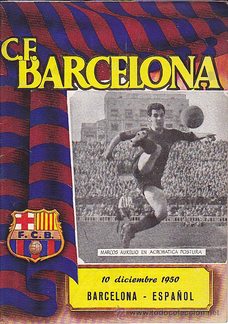 Sports collectibles: PROGRAMA OFICIAL C.F. BARCELONA 10-12-1950 PARTIDO BARCELONA - ESPA&Ntilde;OL