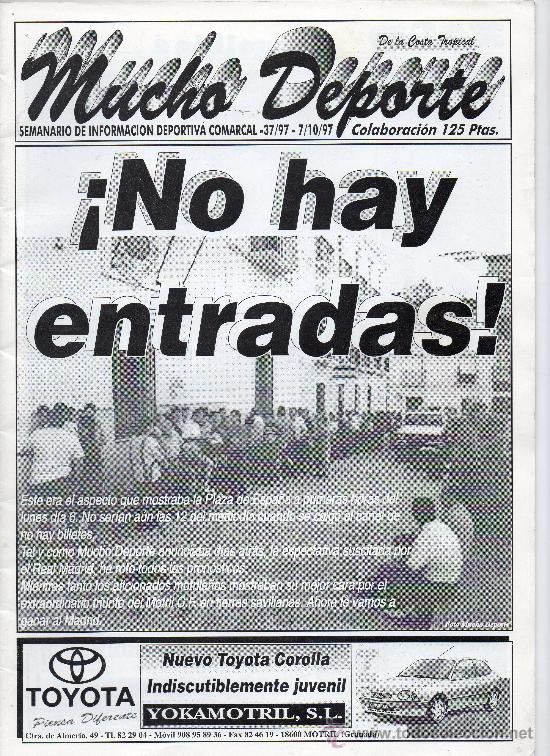 Sammelleidenschaft Sport: REVISTA MUCHO DEPORTE . SEMANARIO DE INFORMACION DEPORTIVA DE. MOTRIL Y COMARCA OCTUBRE 1997