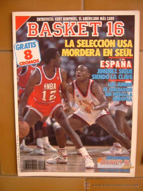Coleccionismo deportivo: REVISTA BALONCESTO BASKET 16 N&ordm; 48 SEPTIEMBRE 1988 SEUL 1988 COLECCIONABLE DRAZEN PETROVIC(6)