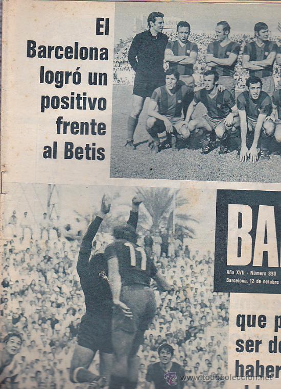 Sports collectibles: REVISTA BAR&Ccedil;A 12-10-1971 BARCELONA BETIS