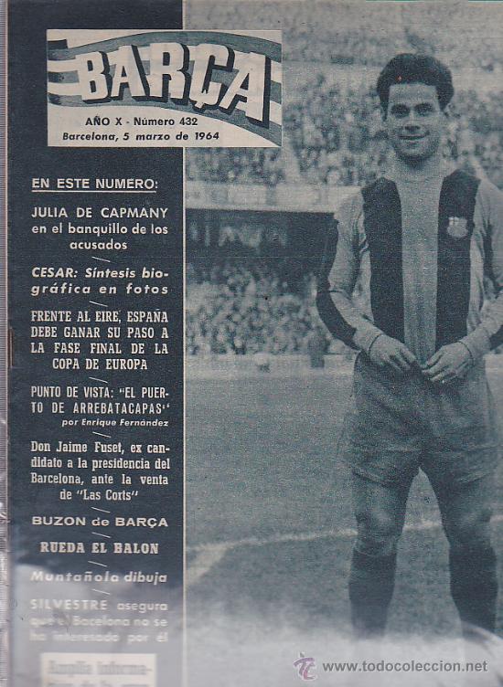 Sports collectibles: REVISTA BAR&Ccedil;A 5-3-1964